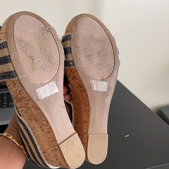 CATO Blue/Tan Wedge Cork Sandal - Picture 5 of 9